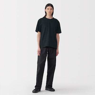 紳士　昔ながらの製法で編み立てた天竺クルーネック半袖Ｔシャツ