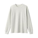 紳士　昔ながらの製法で編み立てたミニ裏毛クルーネック長袖Ｔシャツ