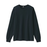 紳士　昔ながらの製法で編み立てたミニ裏毛クルーネック長袖Ｔシャツ