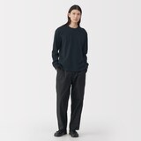 紳士　昔ながらの製法で編み立てたミニ裏毛クルーネック長袖Ｔシャツ