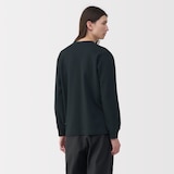 紳士　昔ながらの製法で編み立てたミニ裏毛クルーネック長袖Ｔシャツ