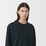 紳士　昔ながらの製法で編み立てたミニ裏毛クルーネック長袖Ｔシャツ