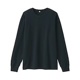 紳士　昔ながらの製法で編み立てたミニ裏毛クルーネック長袖Ｔシャツ