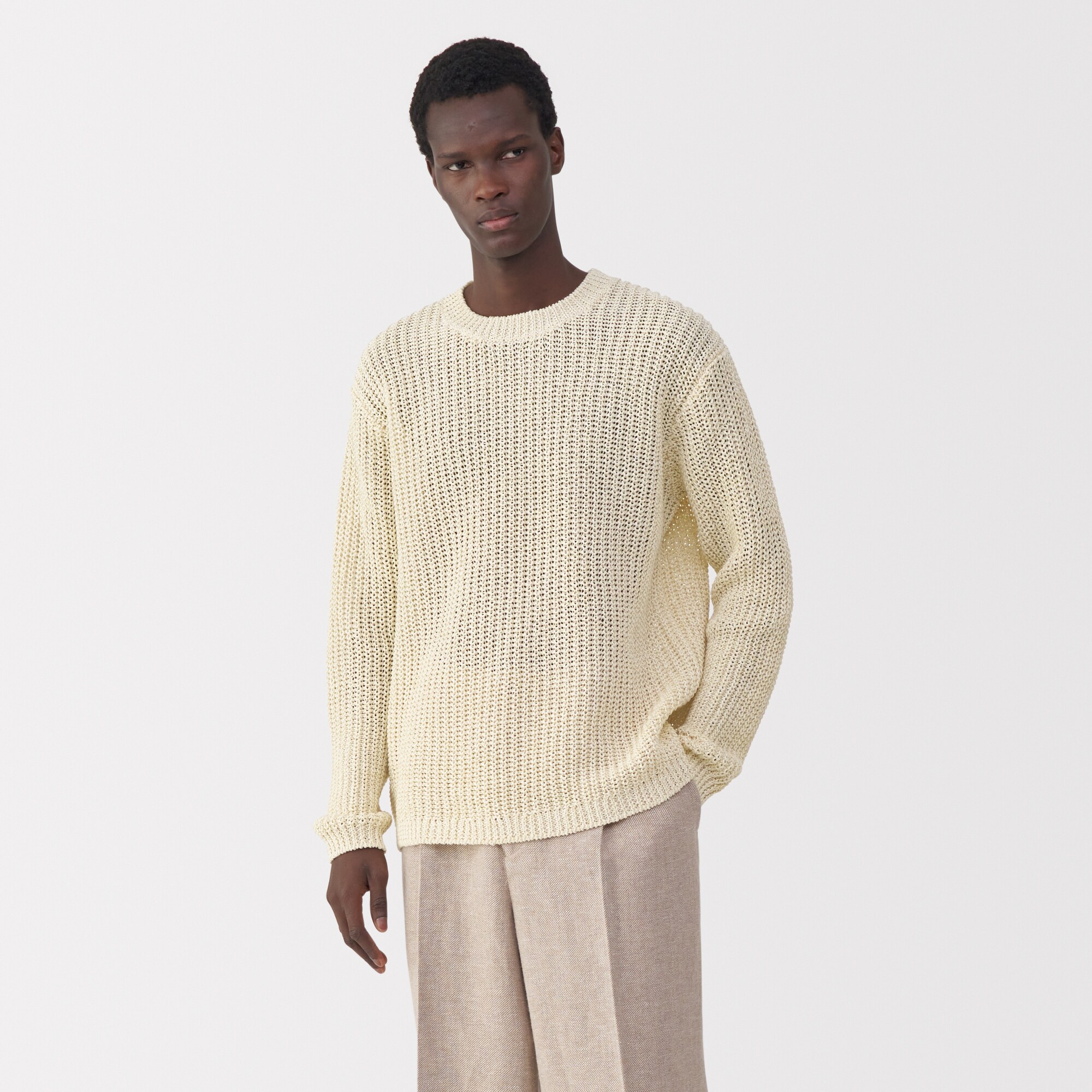 MUJI (無印良品) - MUJI labo(ムジラボ) コットンハイゲージニット 長袖プルオーバー MUJI (無印良品) - MUJI labo(ムジラボ) コットンハイゲージ