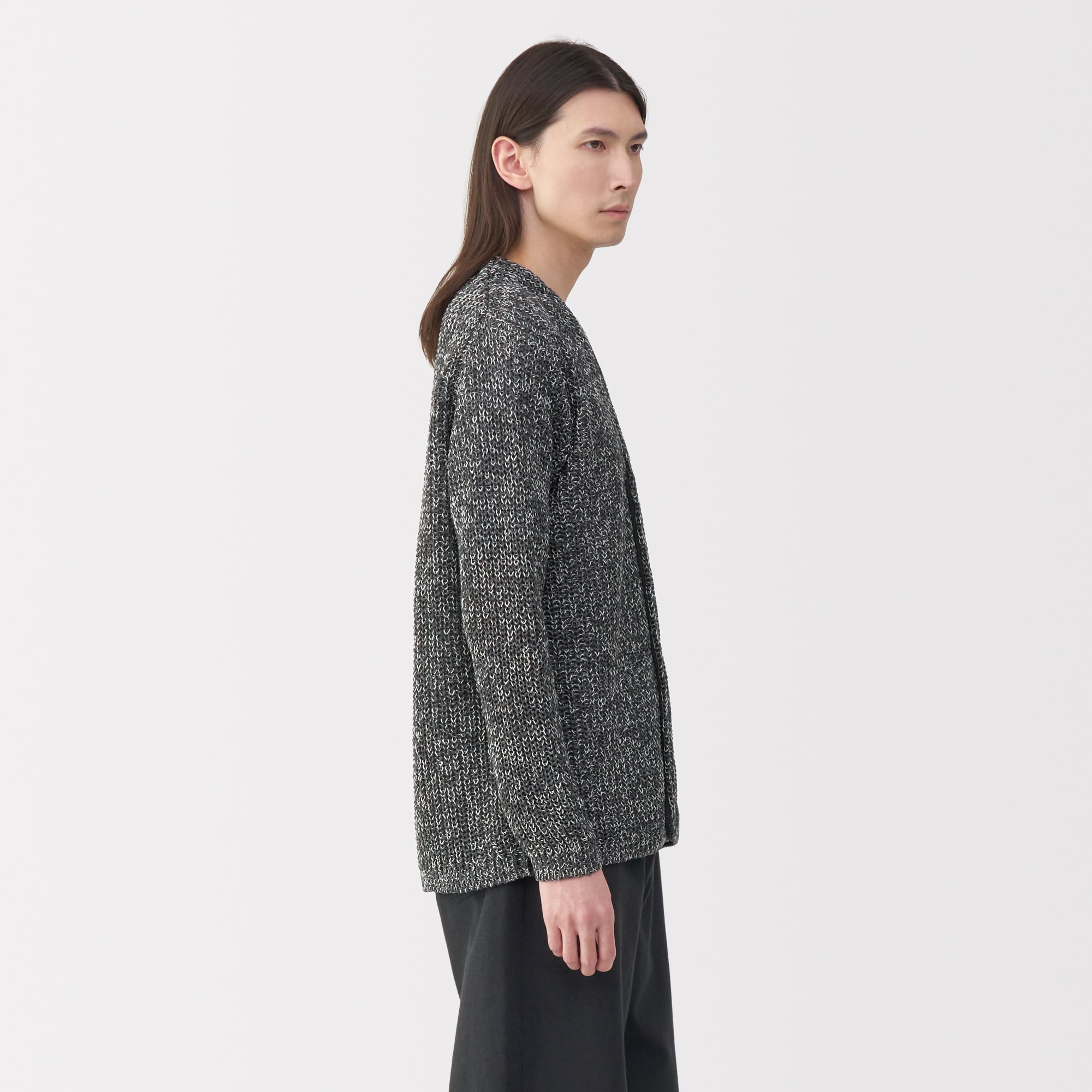 紳士　コットンローゲージニットカーディガン