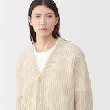 紳士　コットンローゲージニットカーディガン