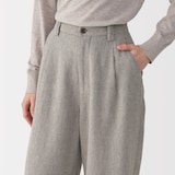 婦人　リネン混ウールパンツ