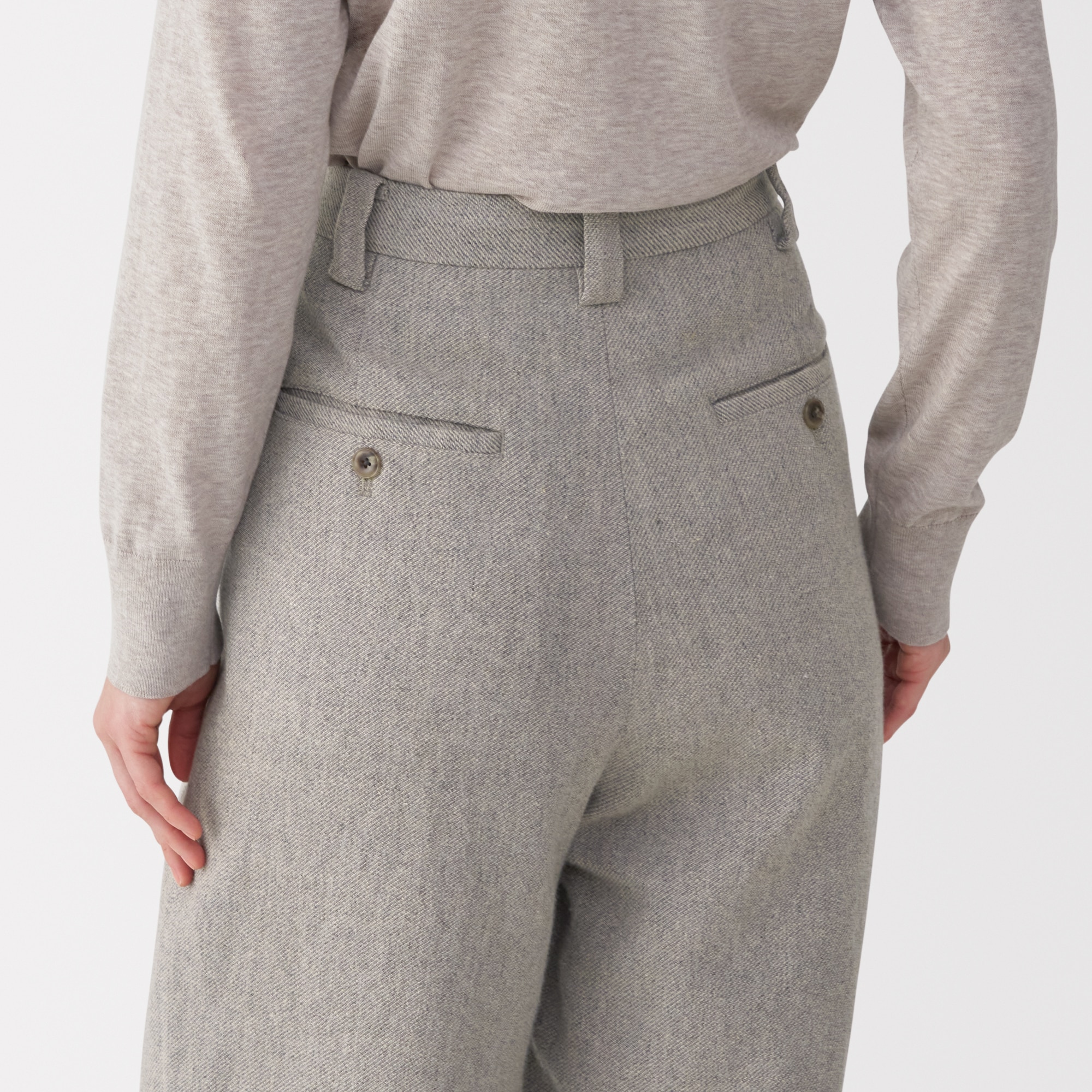 婦人　リネン混ウールパンツ