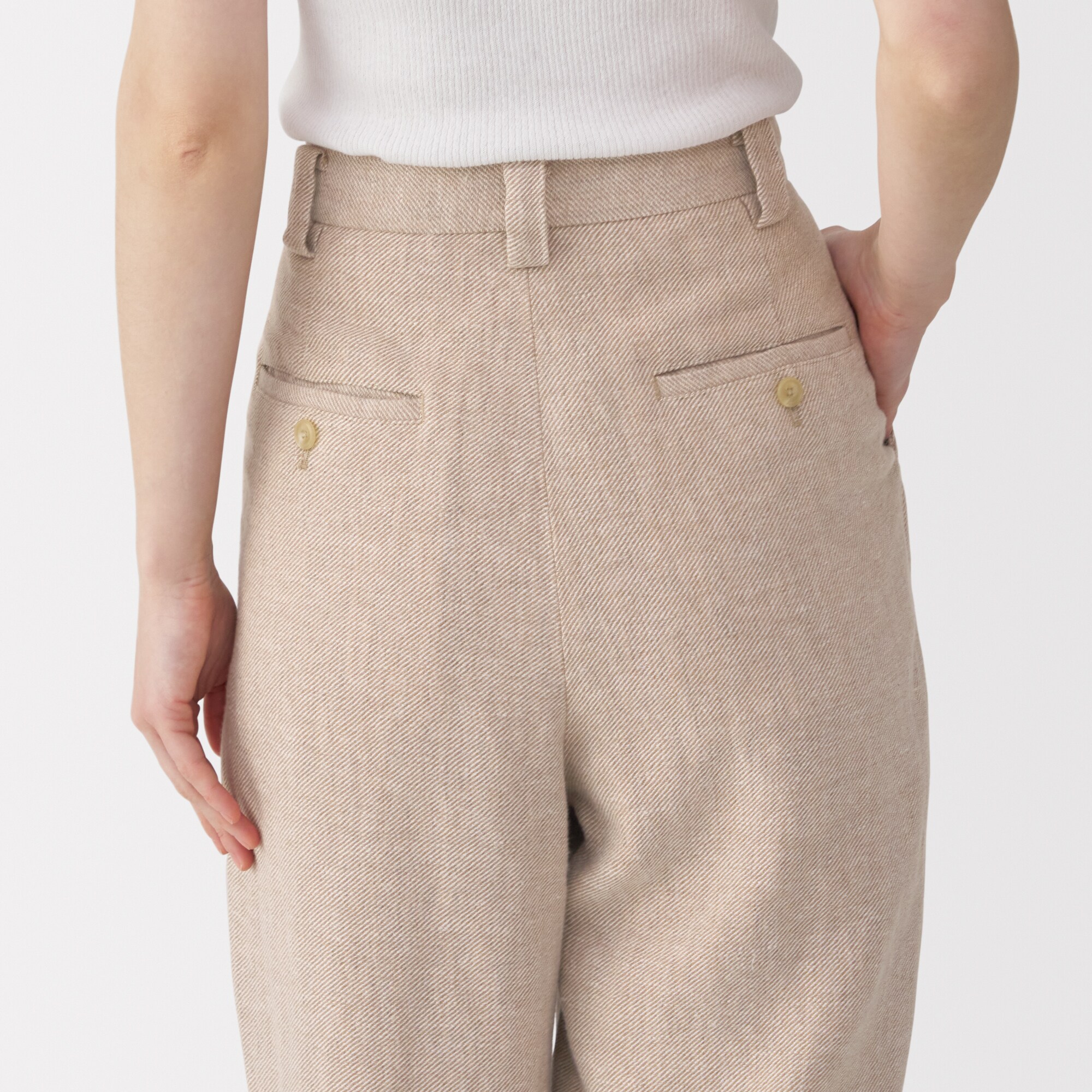 婦人　リネン混ウールパンツ