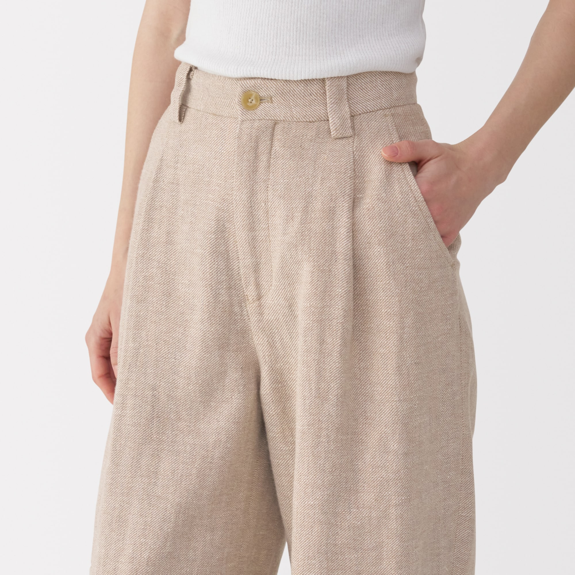 婦人　リネン混ウールパンツ