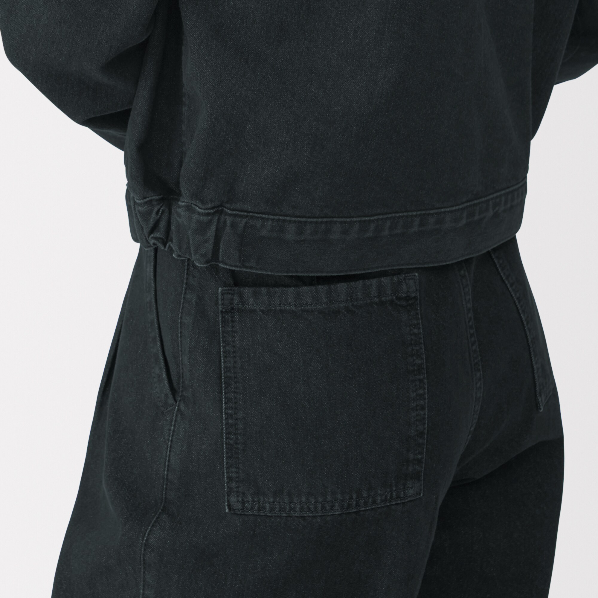 婦人和紙混デニムジャケット　ダークグレー