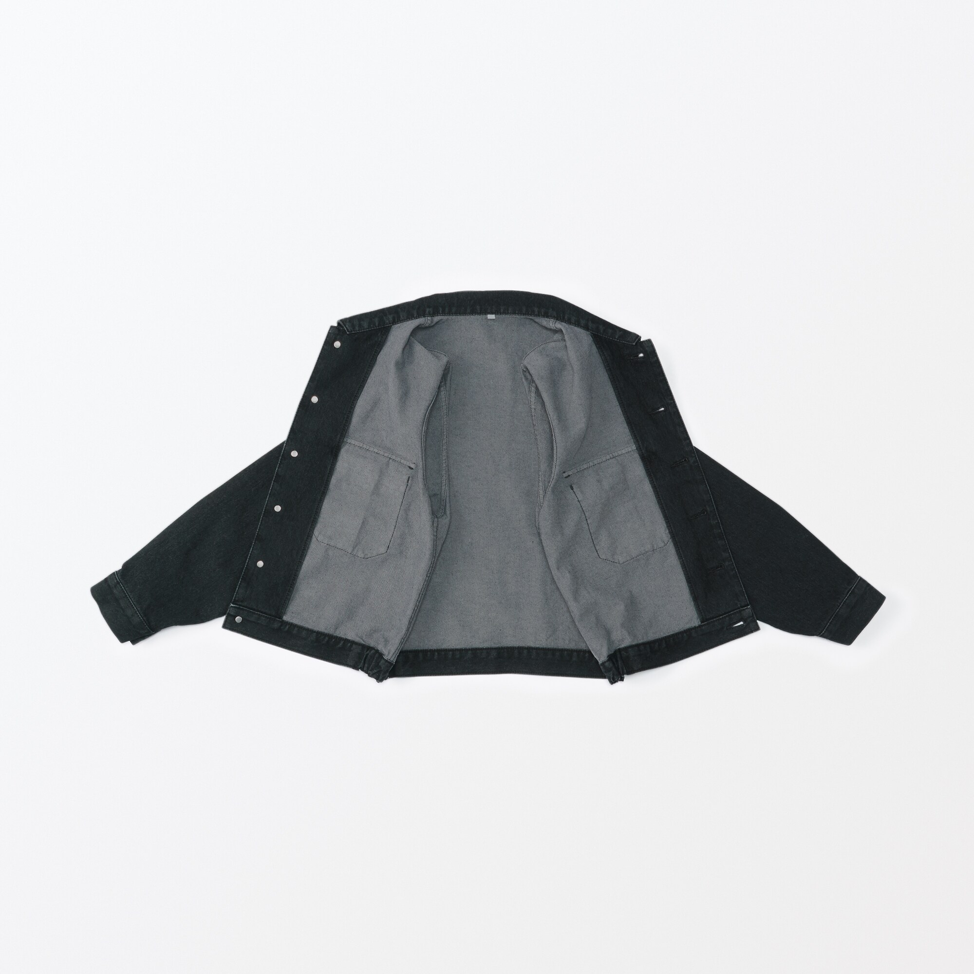 婦人和紙混デニムジャケット　ダークグレー