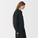 婦人和紙混デニムジャケット　ダークグレー