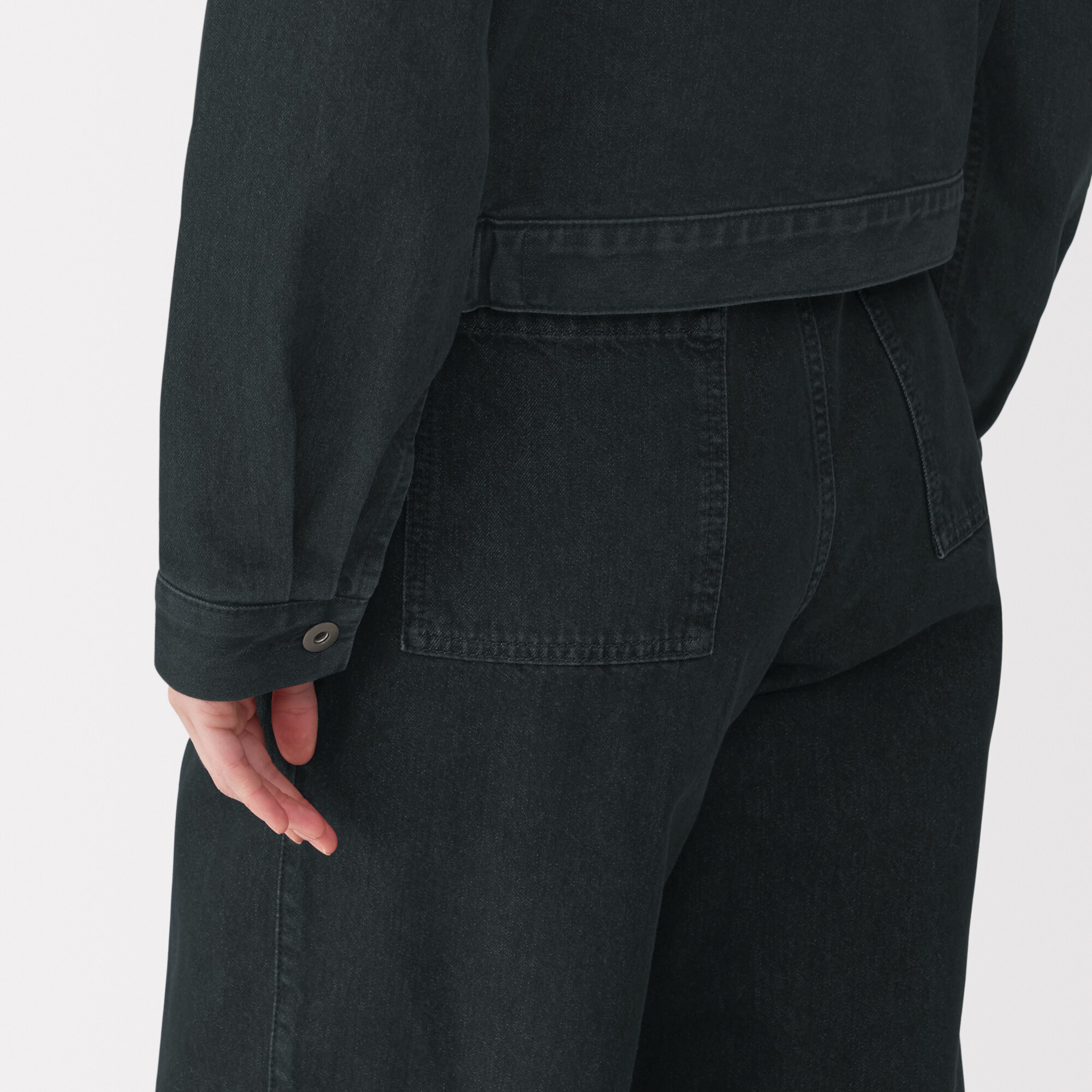 婦人和紙混デニムジャケット　ダークグレー