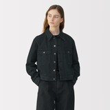 婦人和紙混デニムジャケット　ダークグレー