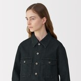 婦人和紙混デニムジャケット　ダークグレー