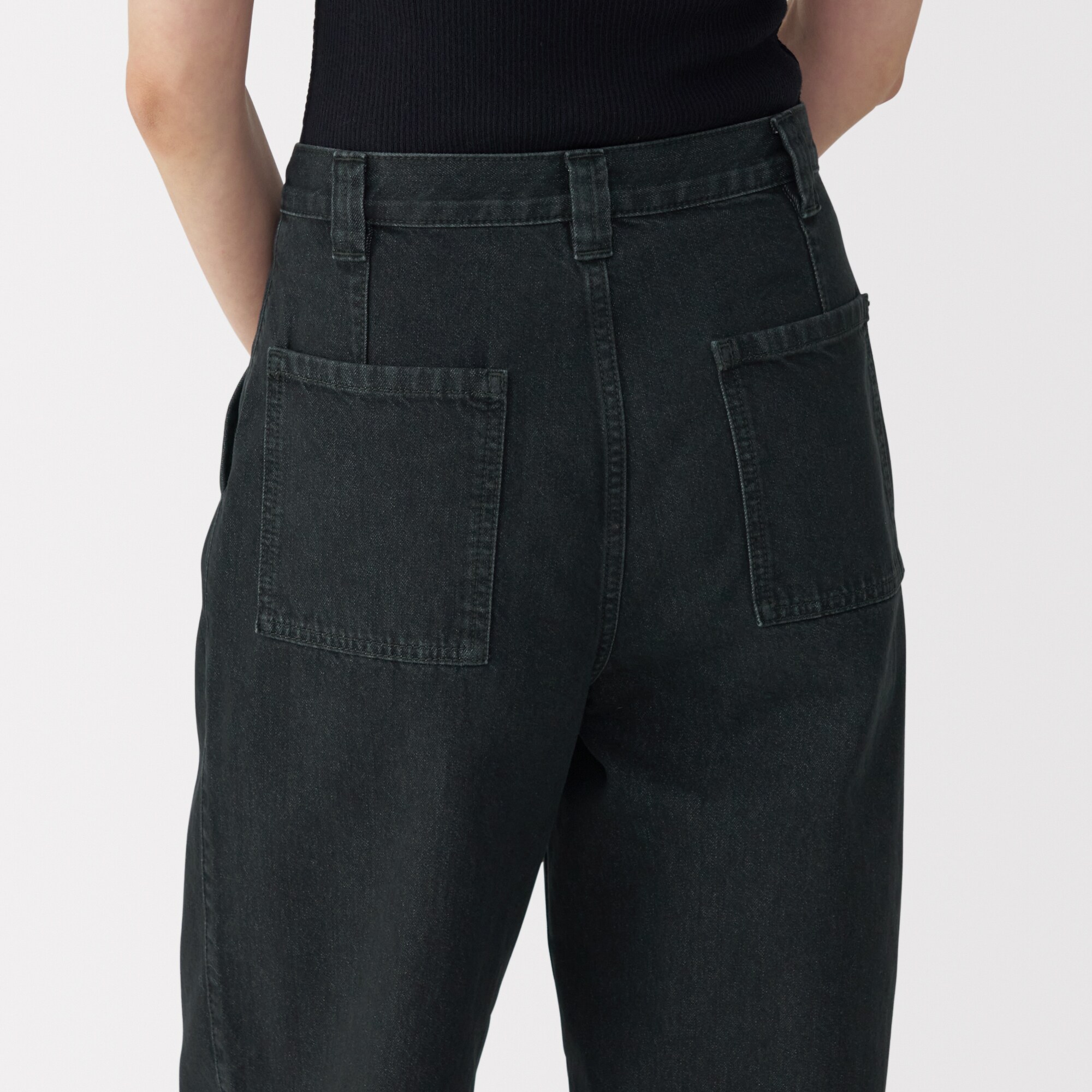 婦人 和紙混デニムパンツ ダークグレー | 無印良品