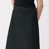 婦人　和紙混デニムスカート　ダークグレー