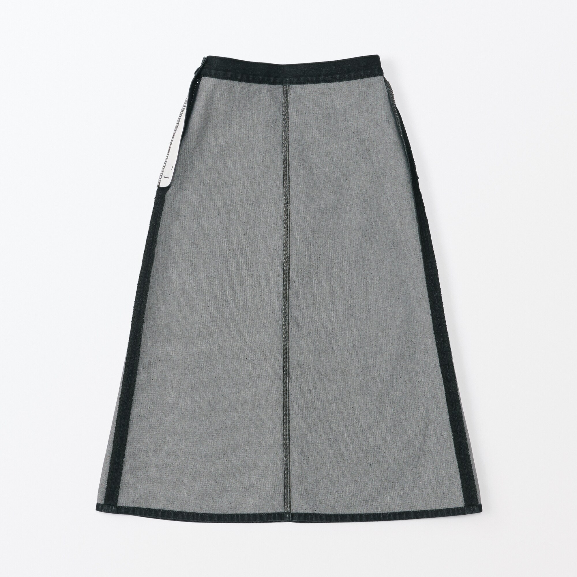 婦人　和紙混デニムスカート　ダークグレー