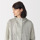 婦人　軽量撥水ナイロンフード付きコート