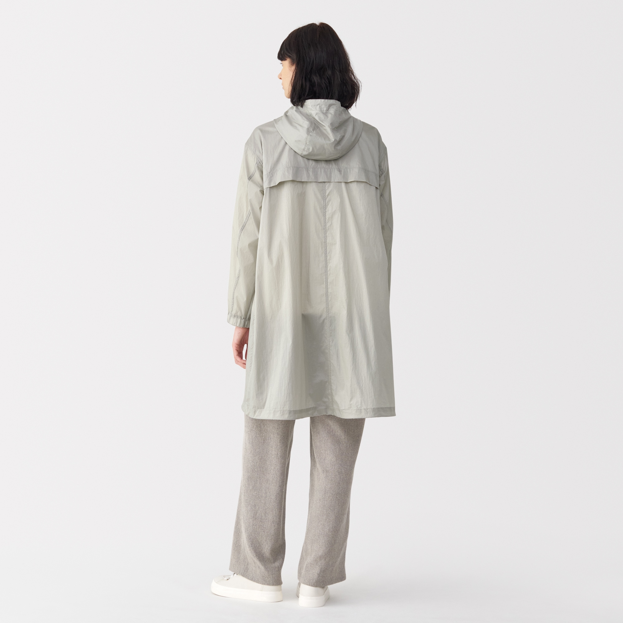 MUJI 無印良品 婦人　軽量撥水 ナイロンフード付きコート タグ付き 新品 婦人 軽量撥水ナイロンフード付きコート | 無印良品