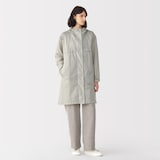 婦人　軽量撥水ナイロンフード付きコート