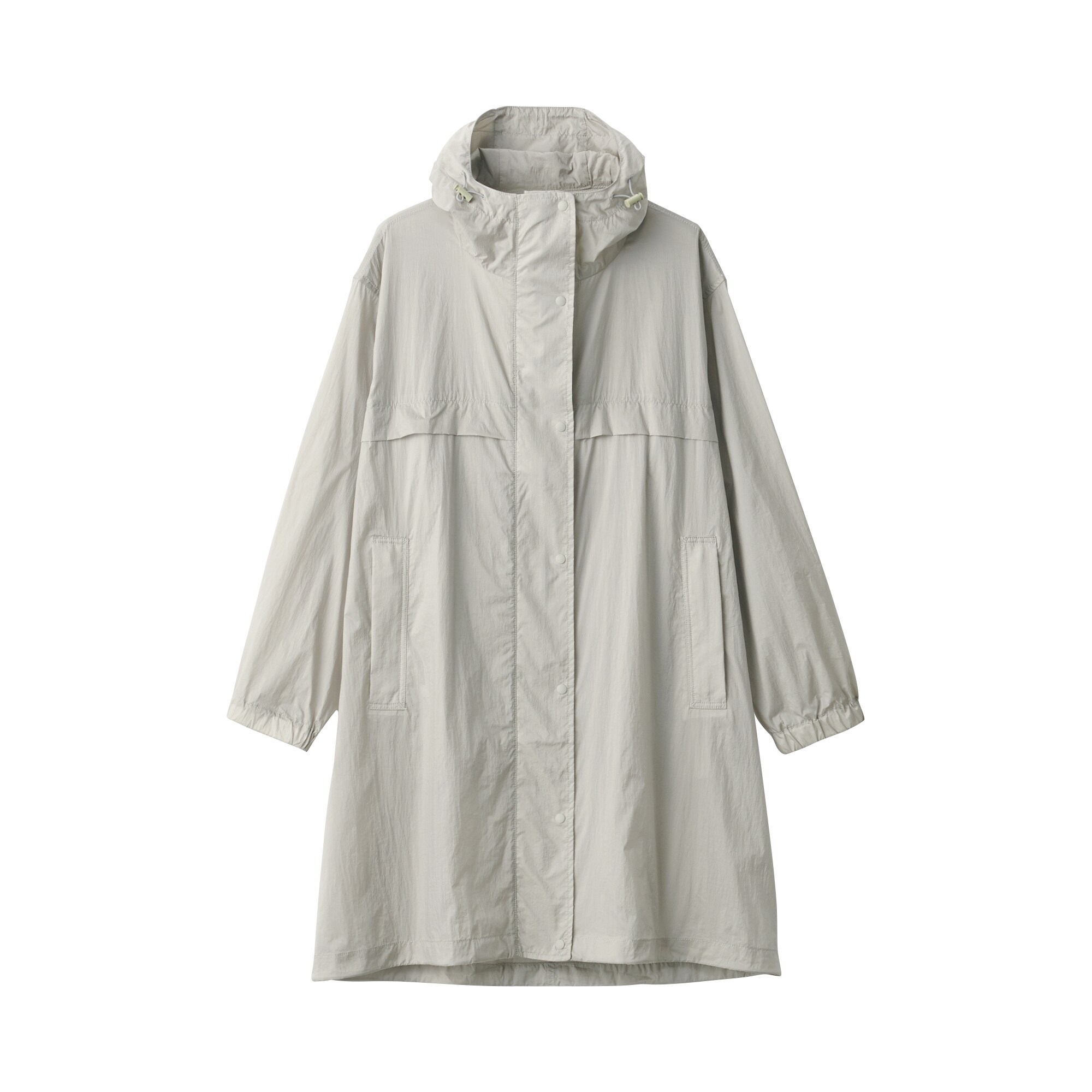 婦人　軽量撥水ナイロンフード付きコート