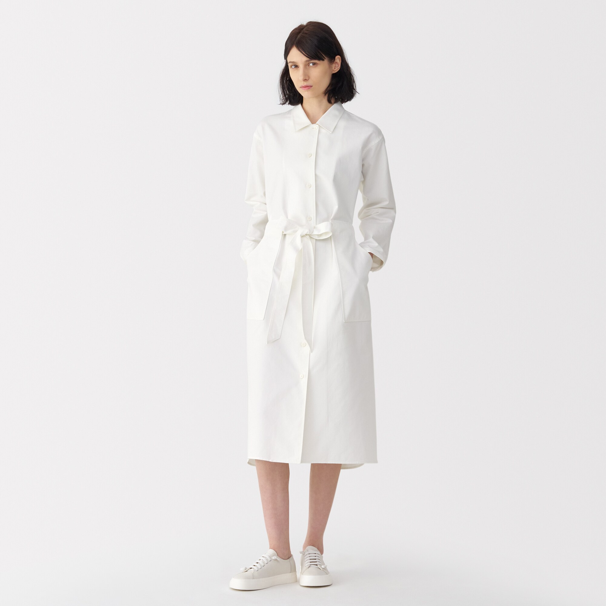 MaxMara　近年モデル　コットンドレス　シャツワンピース　白タグ　38 婦人 和紙混ツイルシャツワンピース | 無印良品