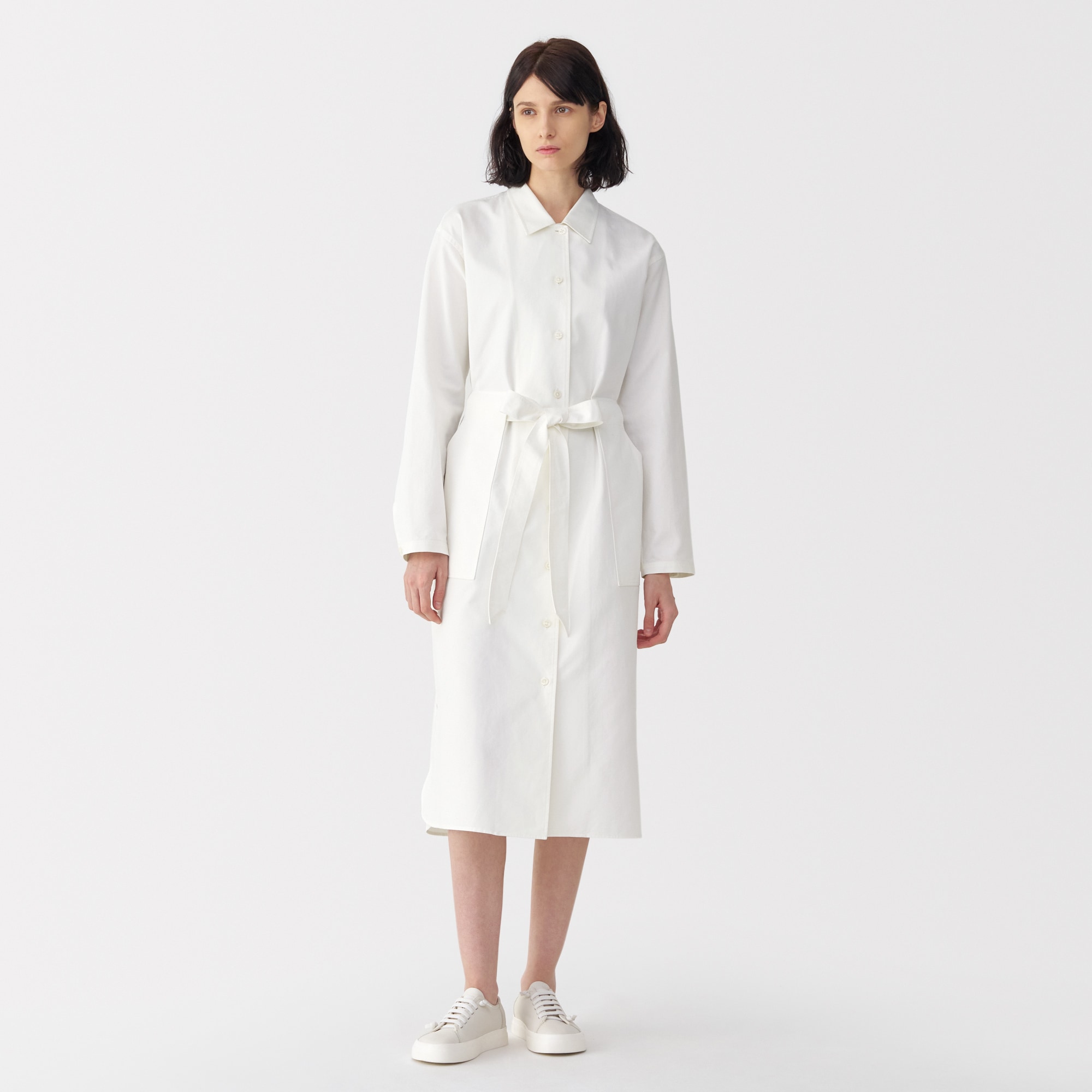 婦人 和紙混ツイルシャツワンピース | 無印良品