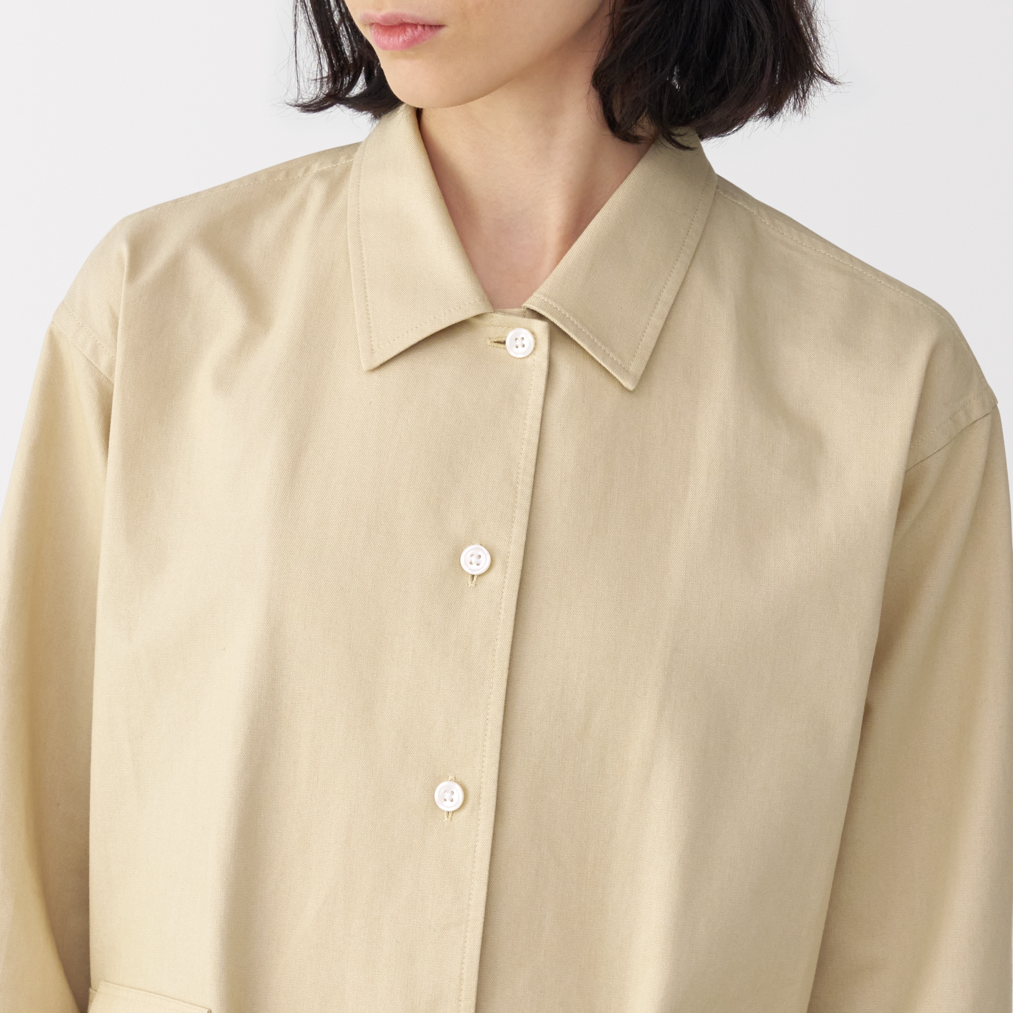 婦人　和紙混ツイルシャツワンピース