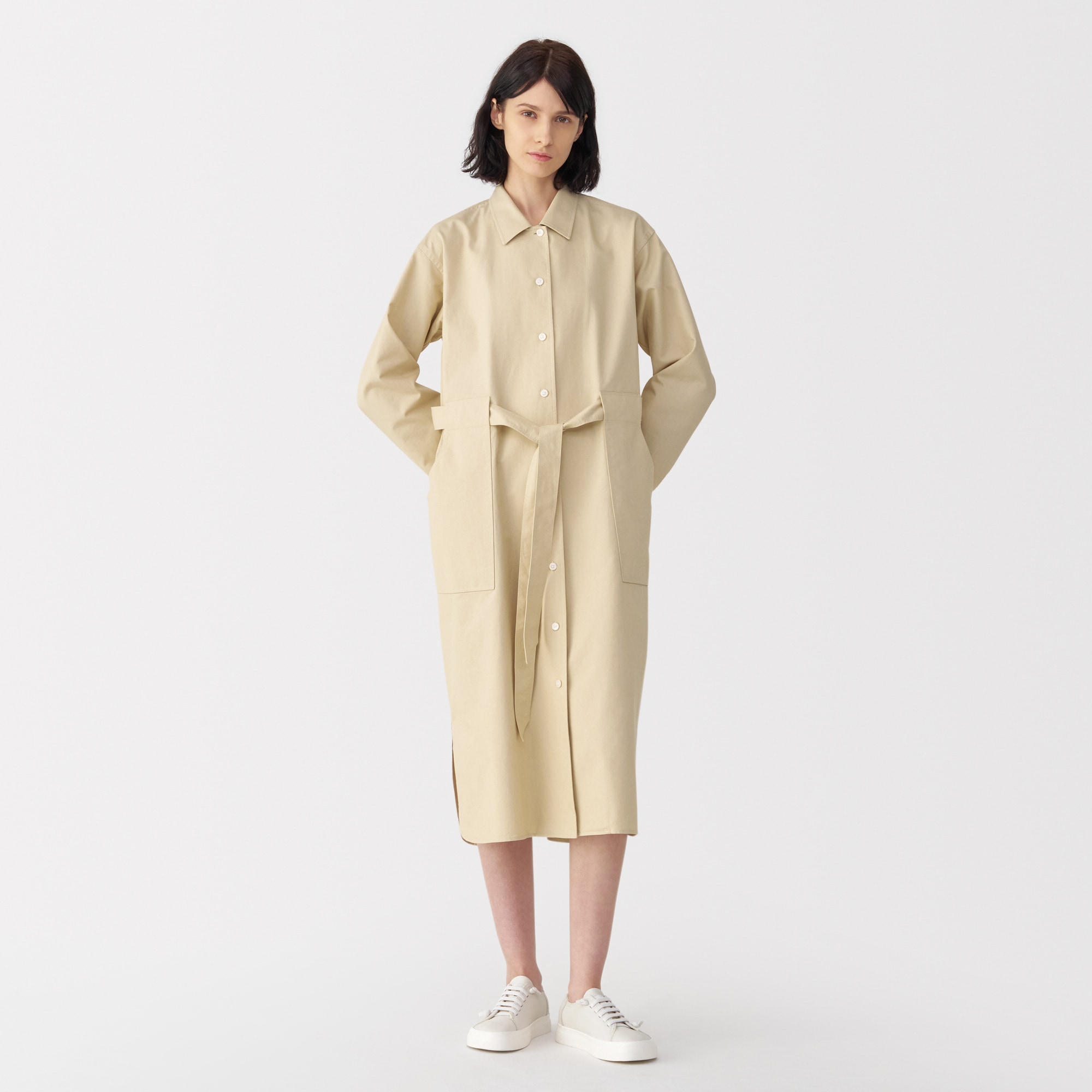 婦人 和紙混ツイルシャツワンピース | 無印良品