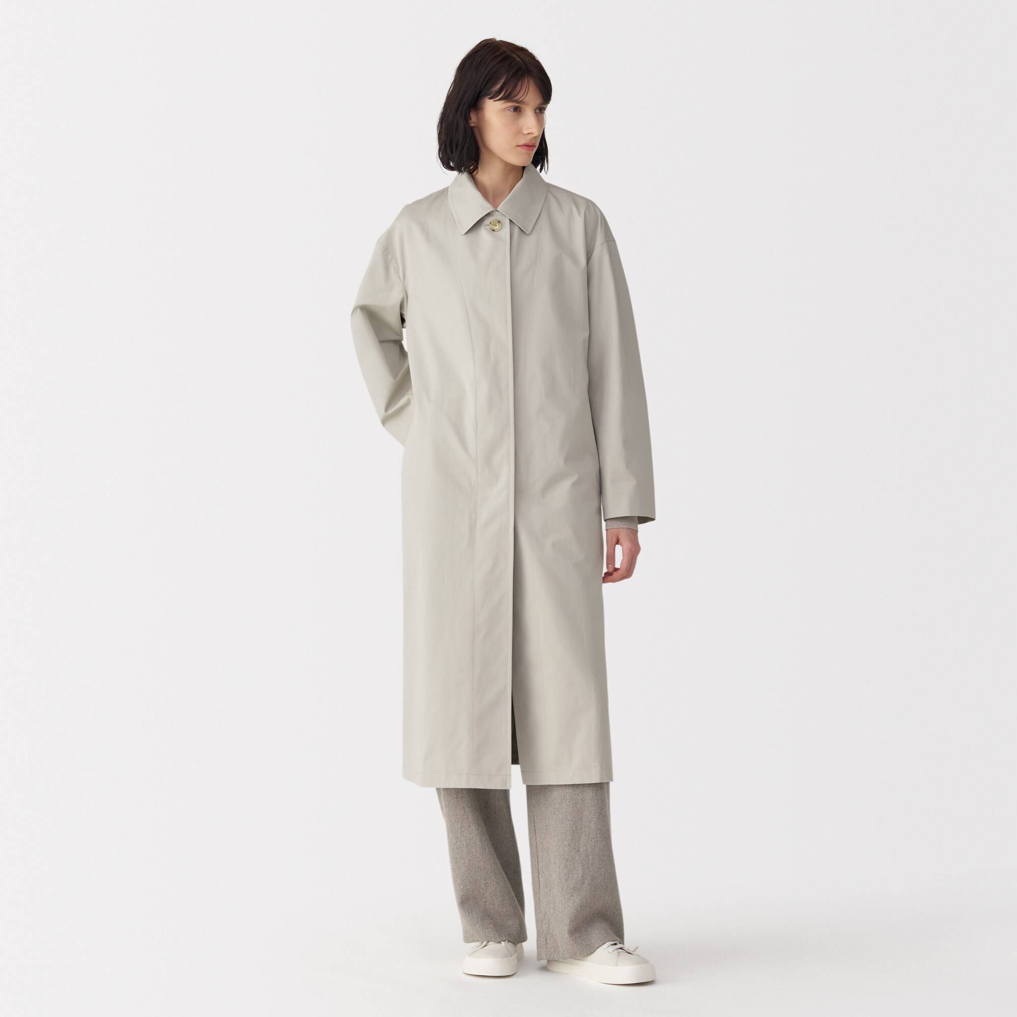 婦人　高密度コットンシングルブレストコート