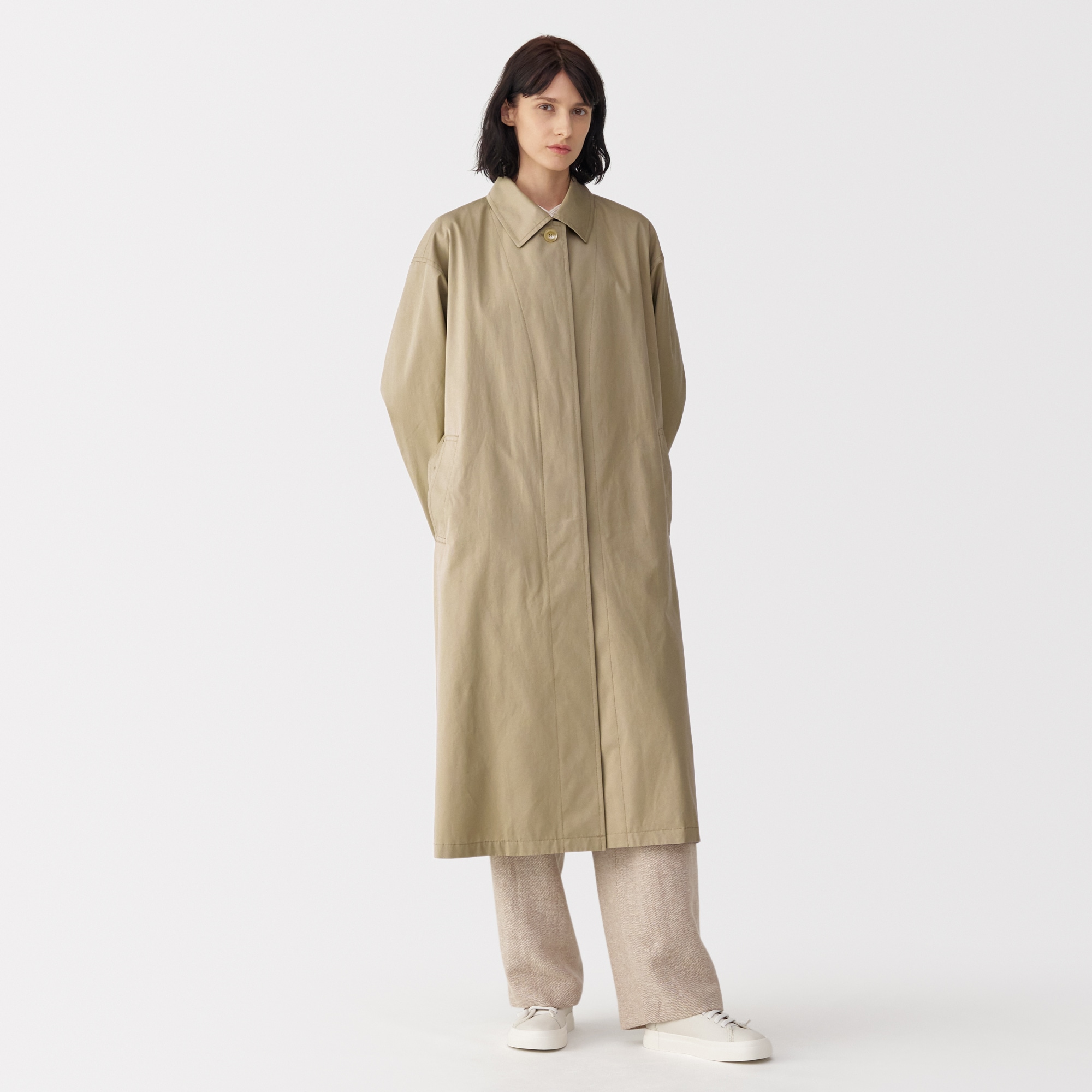 婦人 高密度コットンシングルブレストコート | 無印良品