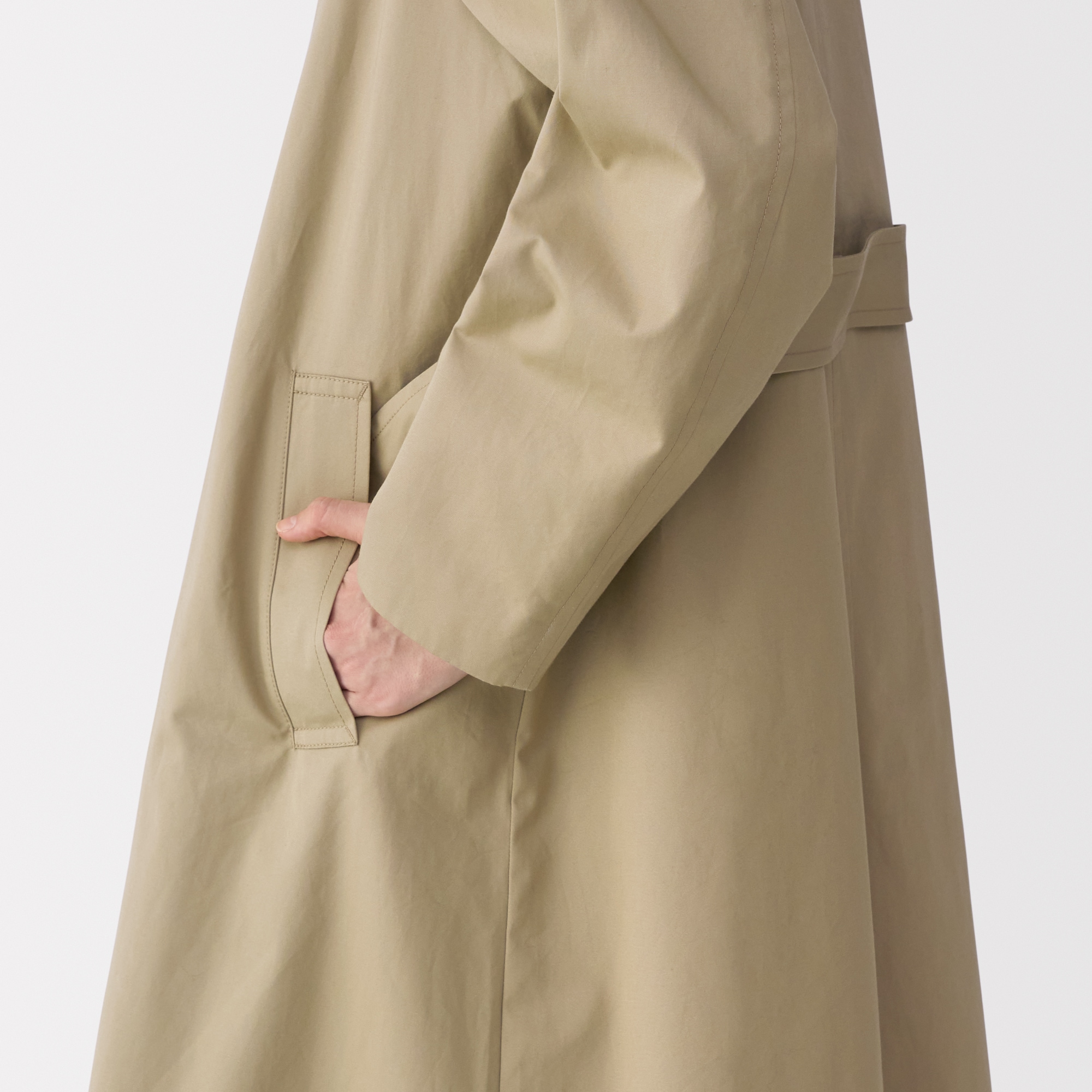 【MUJI Labo】高密度コットンシングルブレストコート ベージュ 婦人 高密度コットンシングルブレストコート | 無印良品