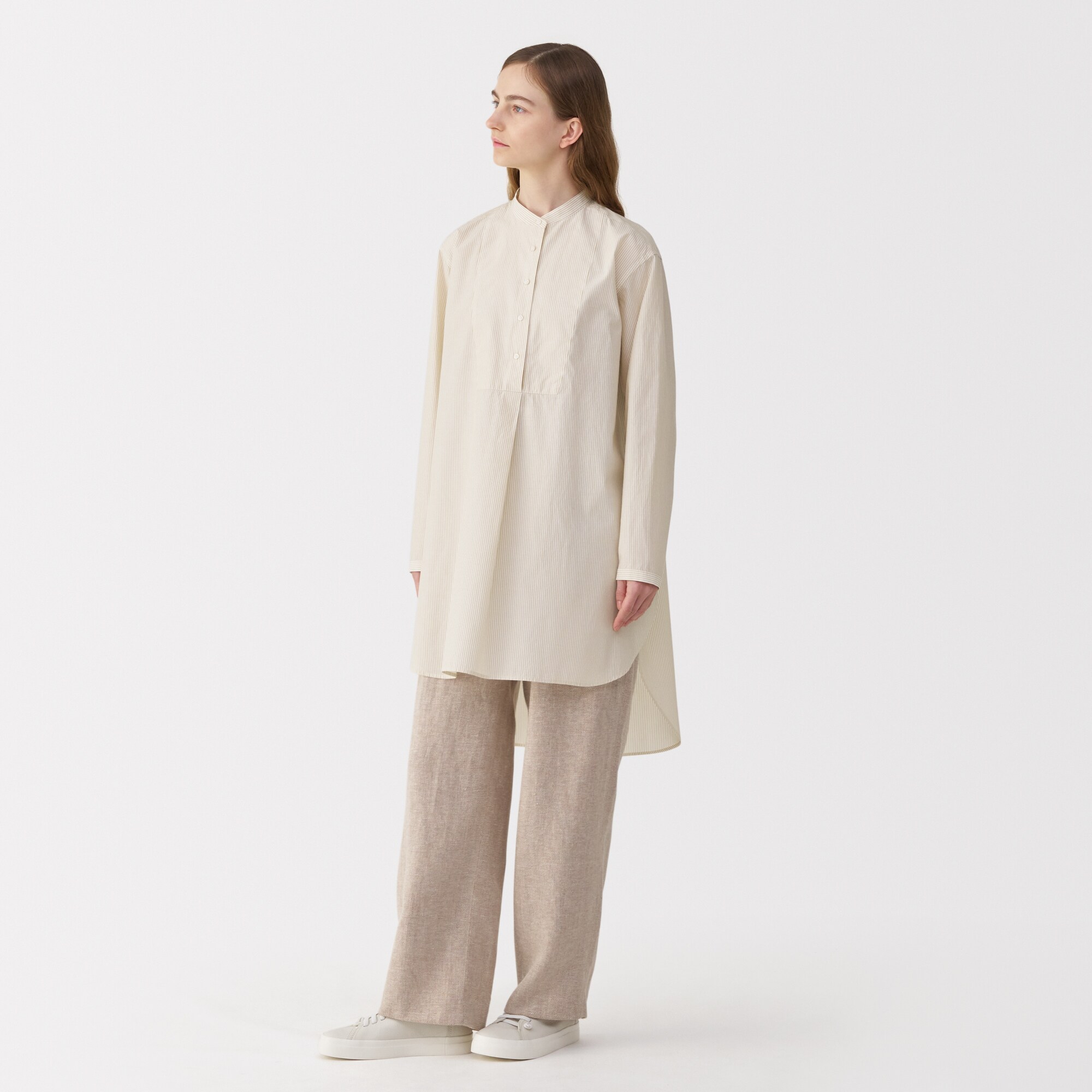 婦人　シルク混チュニック（ストライプ）