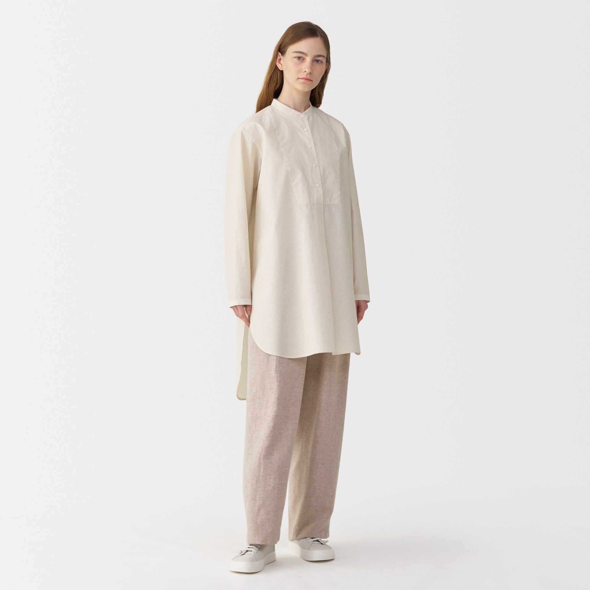 婦人　シルク混チュニック（ストライプ）