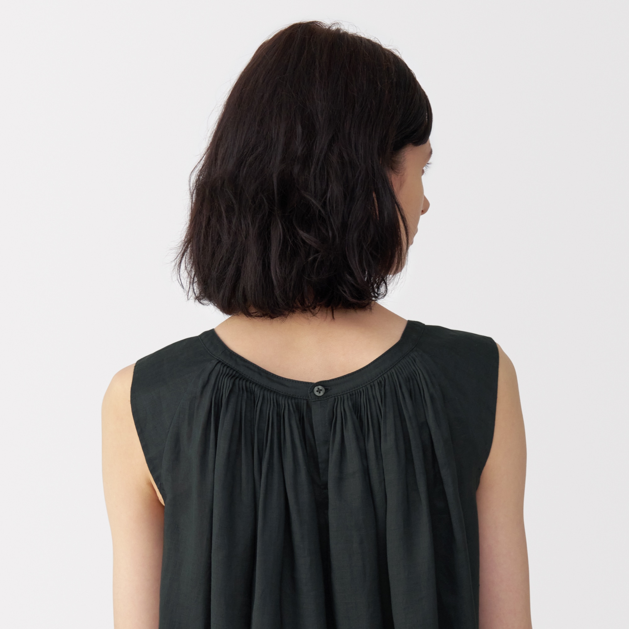 婦人　ラミーノースリーブタックワンピース