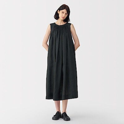 婦人　ラミーノースリーブタックワンピース