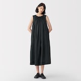 婦人　ラミーノースリーブタックワンピース