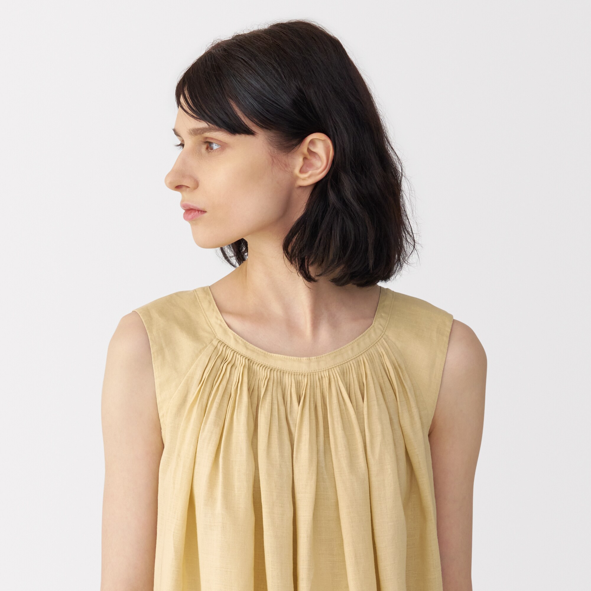婦人 ラミーノースリーブタックワンピース | 無印良品 婦人 ラミーノースリーブタックワンピース | 無印良品