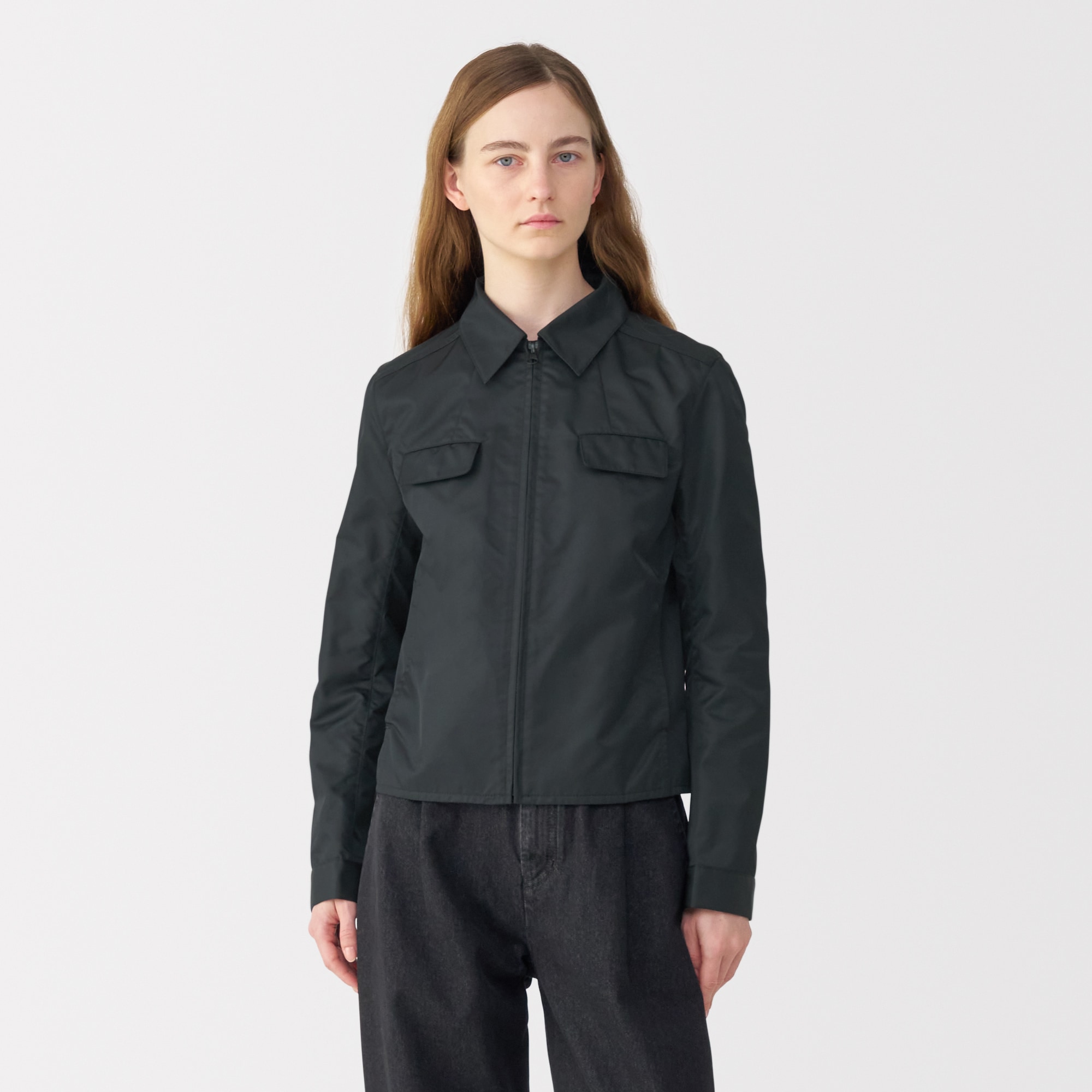 婦人　ナイロンツイルジップブルゾン