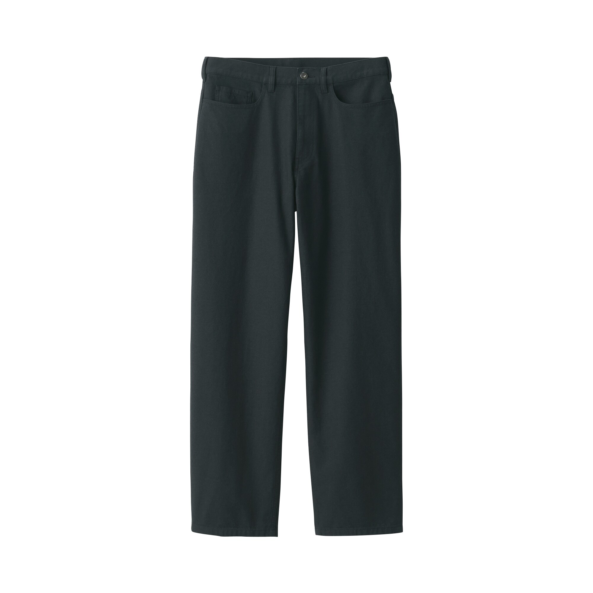 MUJI Labo チンツ加工コットンワイドパンツ ブラックSサイズ新品完売品 紳士 和紙混カルゼ5ポケットワイドパンツ | 無印良品