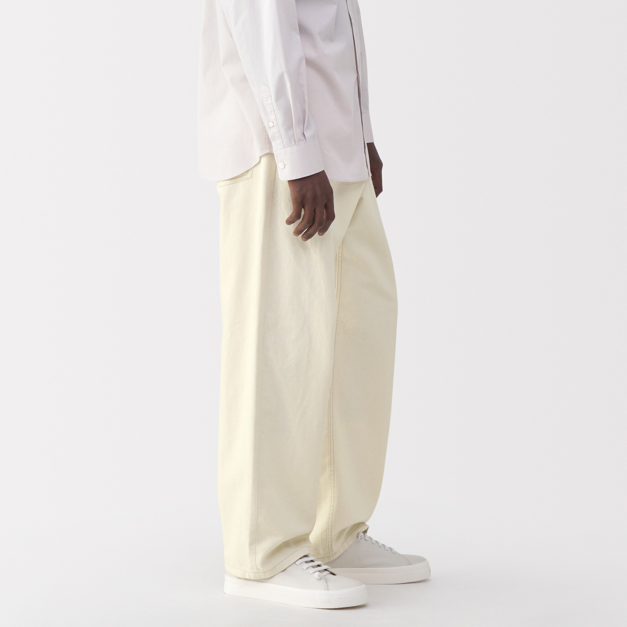 【美品】MUJI Labo 5ポケットワイドパンツ 和紙混 29 完売品 タグ付 美品】MUJI Labo 5ポケットワイドパンツ 和紙混 29 完売品 タグ