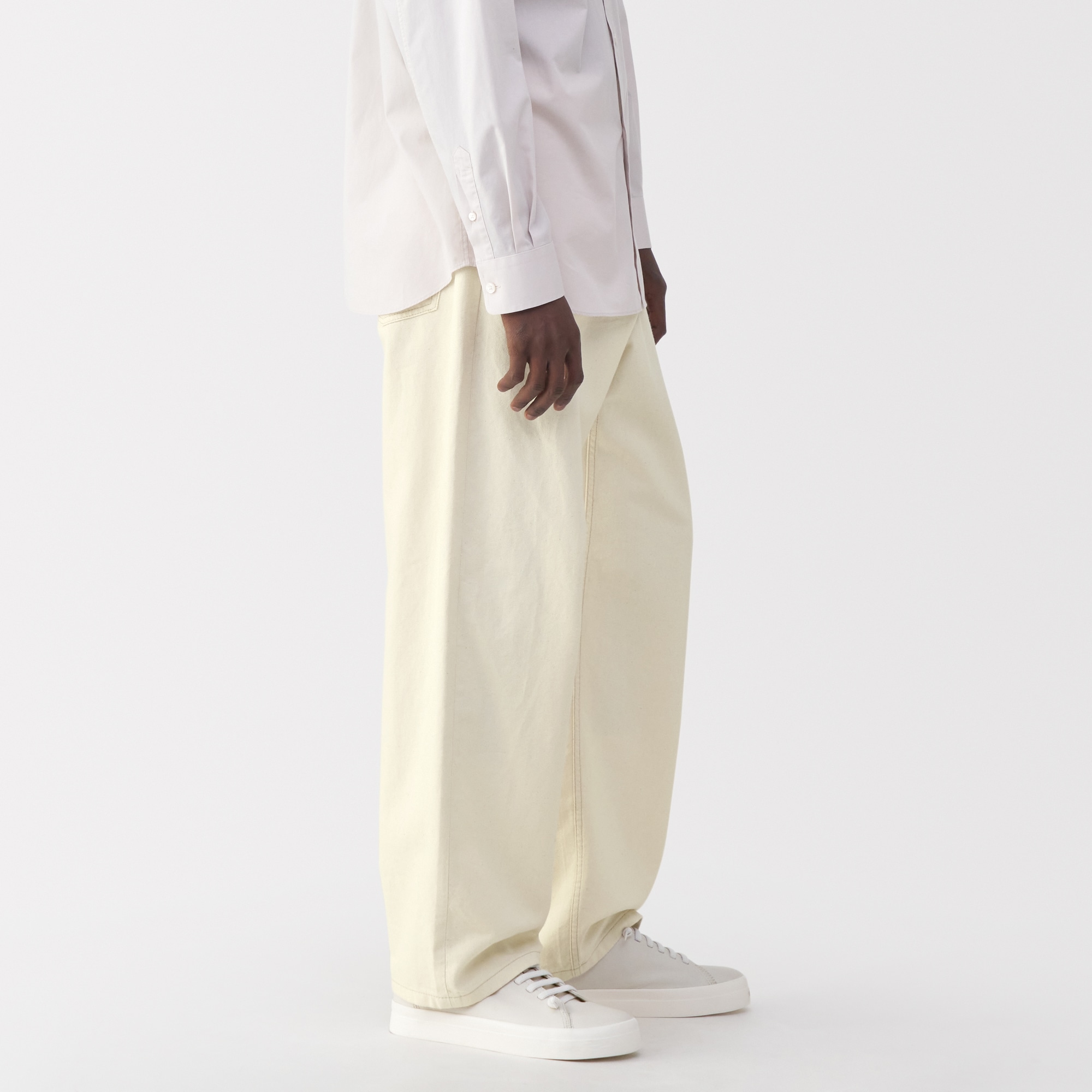 紳士　和紙混カルゼ５ポケットワイドパンツ