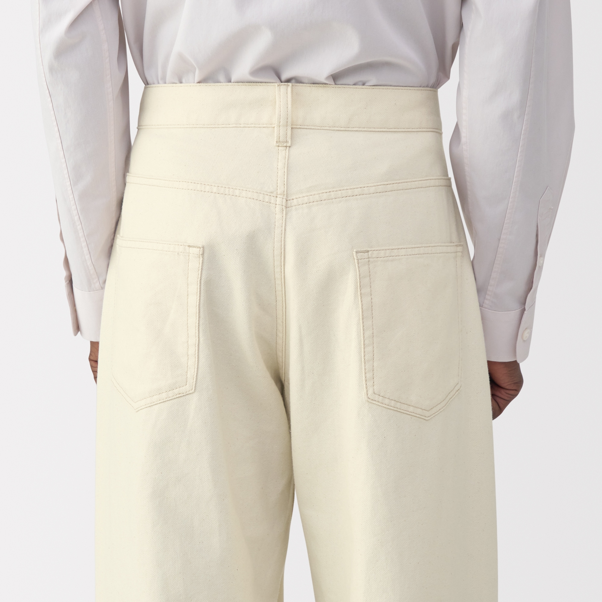 紳士　和紙混カルゼ５ポケットワイドパンツ