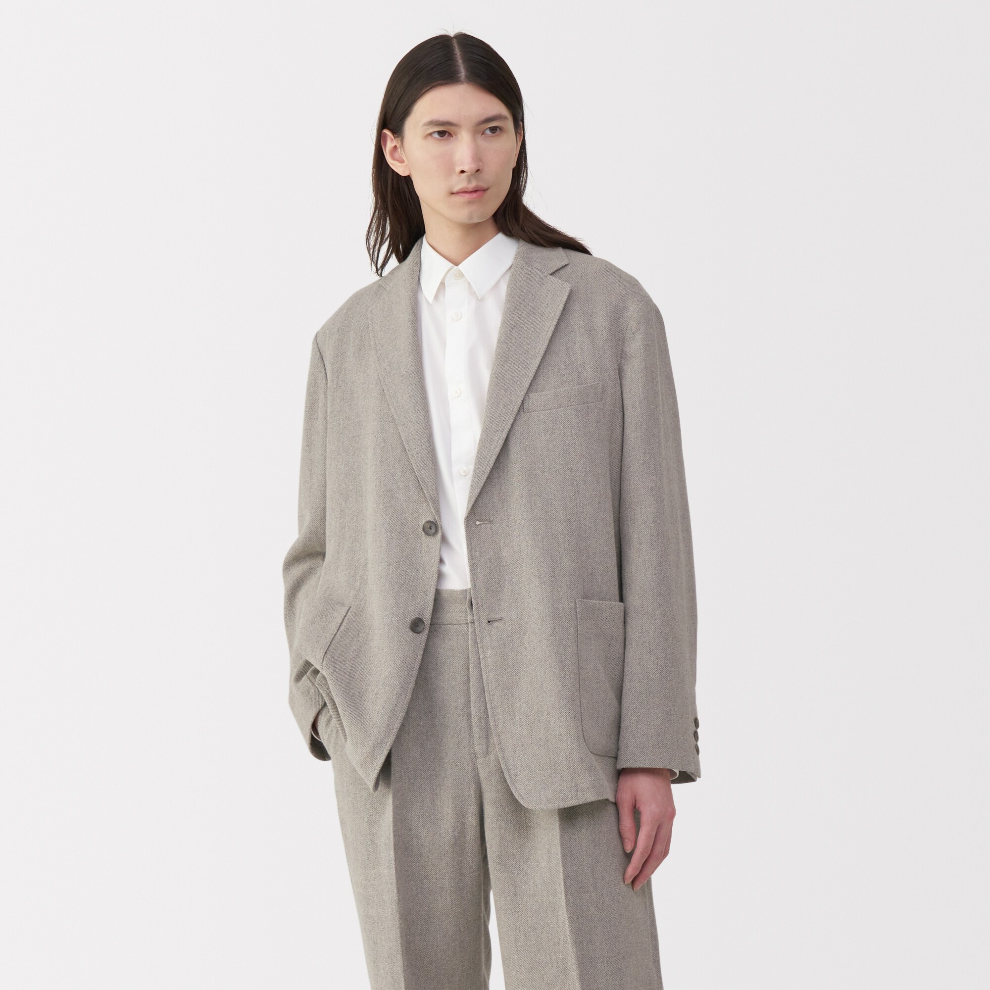 紳士　リネン混ウールジャケット