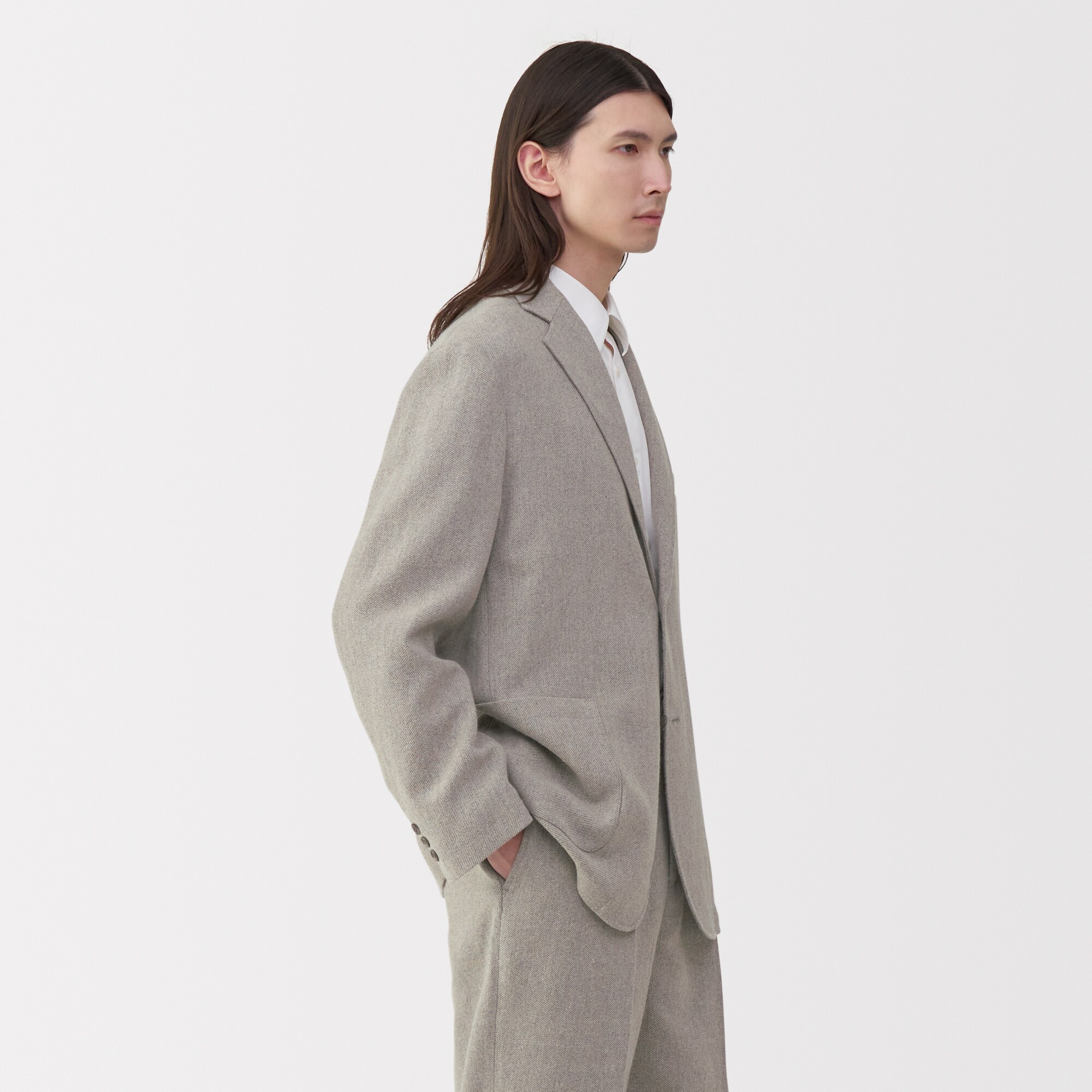 紳士　リネン混ウールジャケット