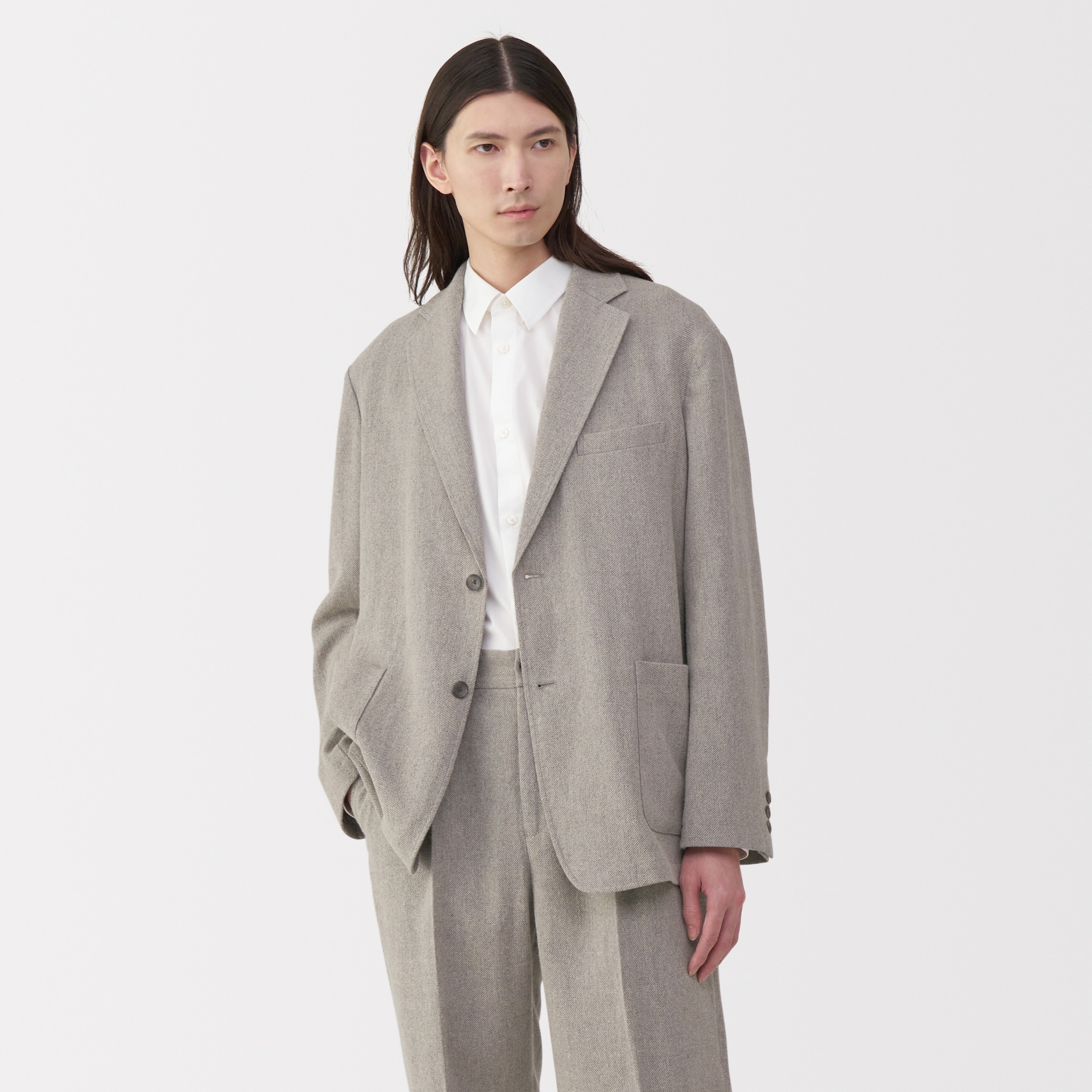 紳士　リネン混ウールジャケット
