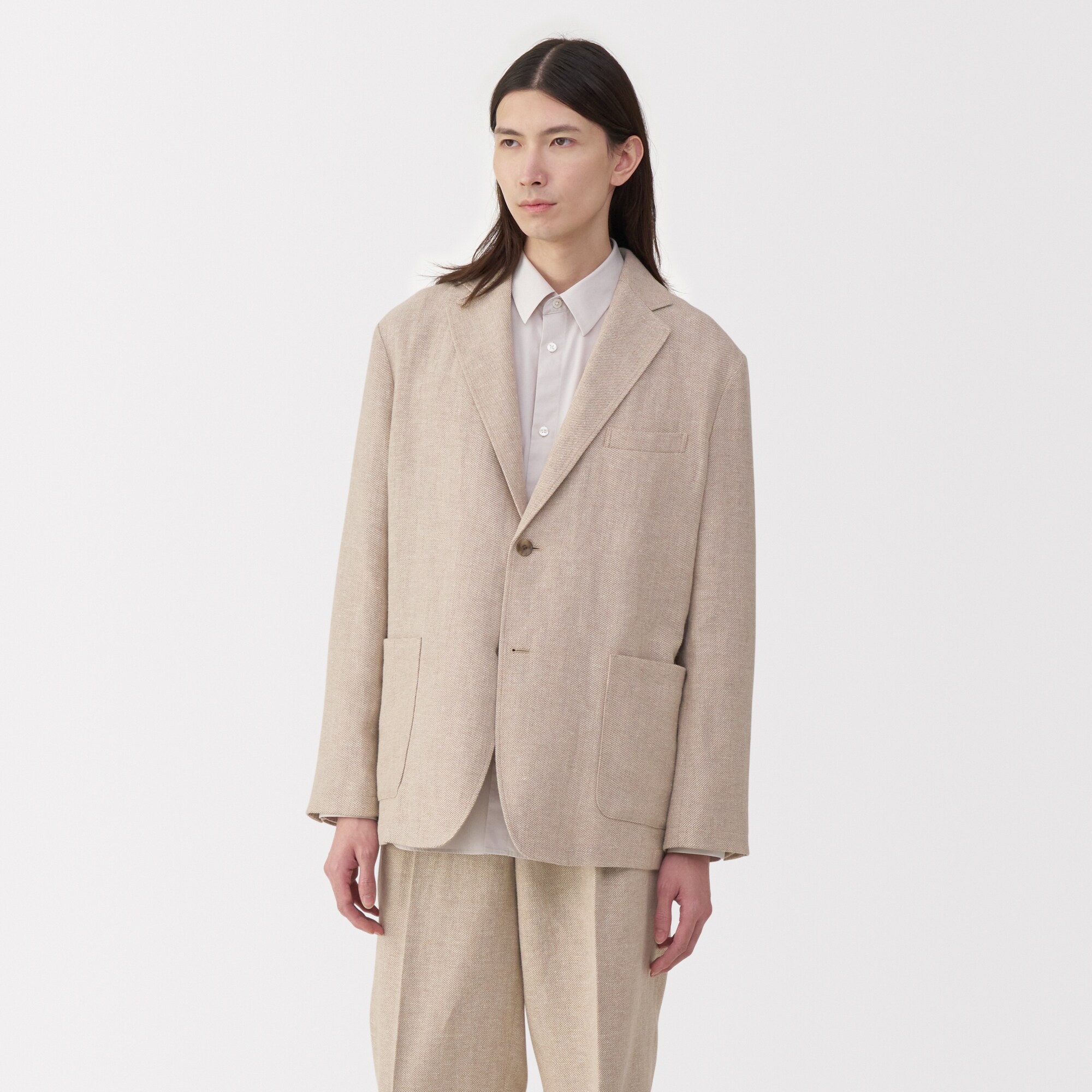紳士　リネン混ウールジャケット