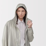 紳士　軽量撥水ナイロンフード付きコート